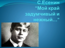 Презентация по литературе на тему:  С.Есенин Мой край задумчивый и нежный...