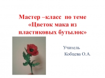 Презентация по теме  Цветок мака из пластиковых бутылок