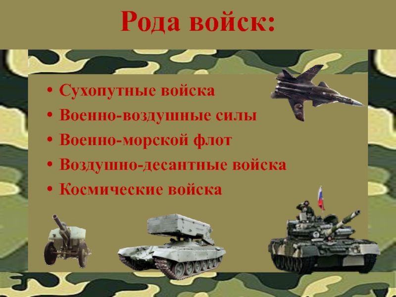 Презентация военной техники для дошкольников