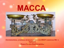 Презентация к предметному модулю Время и числовая информация Масса