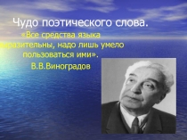 Презентация по литературе Чудо поэтического слова