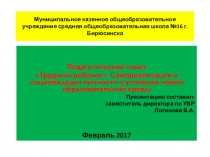 Презентация к педагогическому совету Трудный ребенок. самореализация и социализация в новой образовательной среде