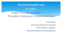 Презентация по окружающему миру на тему: Когда дом становится опасным