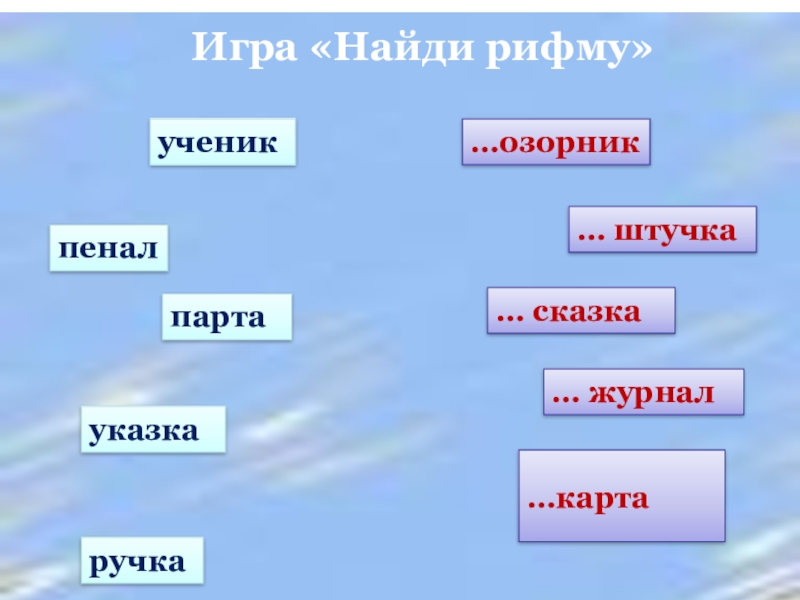 Рифма ритм 5 класс презентация