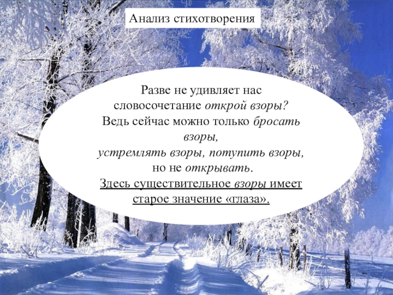 Зимнее утро анализ