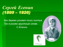 Презентация по литературею Есенин- певец русской природы