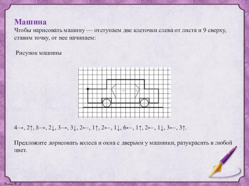 Презентация графический диктант по клеточкам для 1 класса