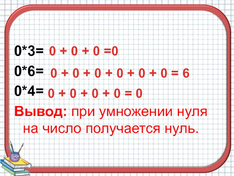 Презентация умножение на 0 на 1 2 класс