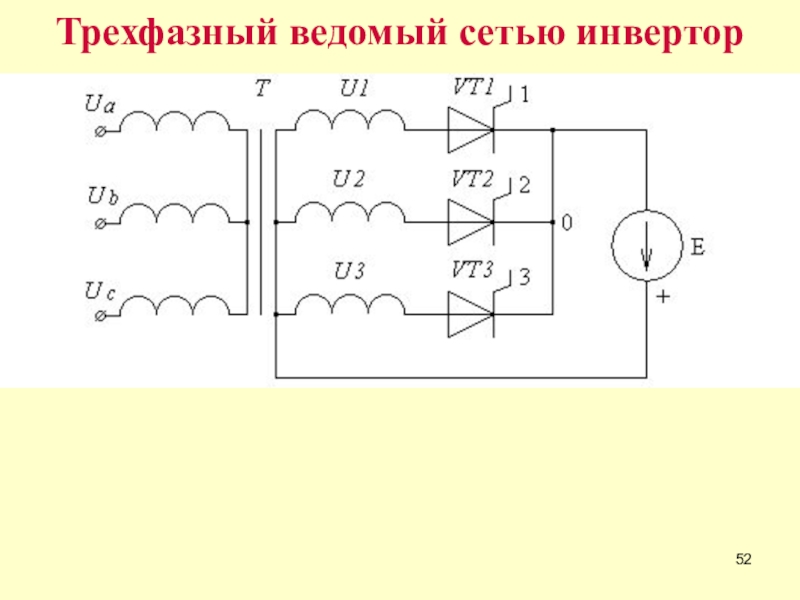 Инвертор ведомый сетью схема