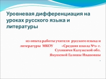 Уровневая дифференциация на уроках русского языка и литературы