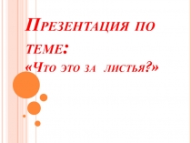 Презентация по теме Что это за листья