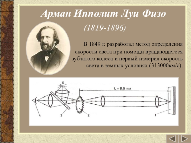 Знак скорости света. Лабораторный метод измерения скорости света метод физо. Физо скорость света лабораторным методом. Опыт Луи физо. Способ измерения скорости света физо.