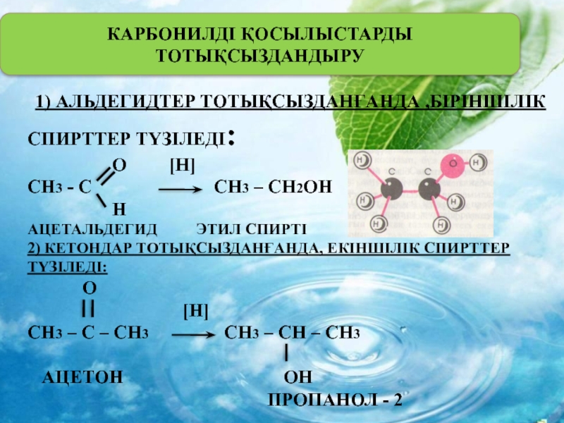 Спирттердің жіктелуі және химиялық қасиеттері презентация