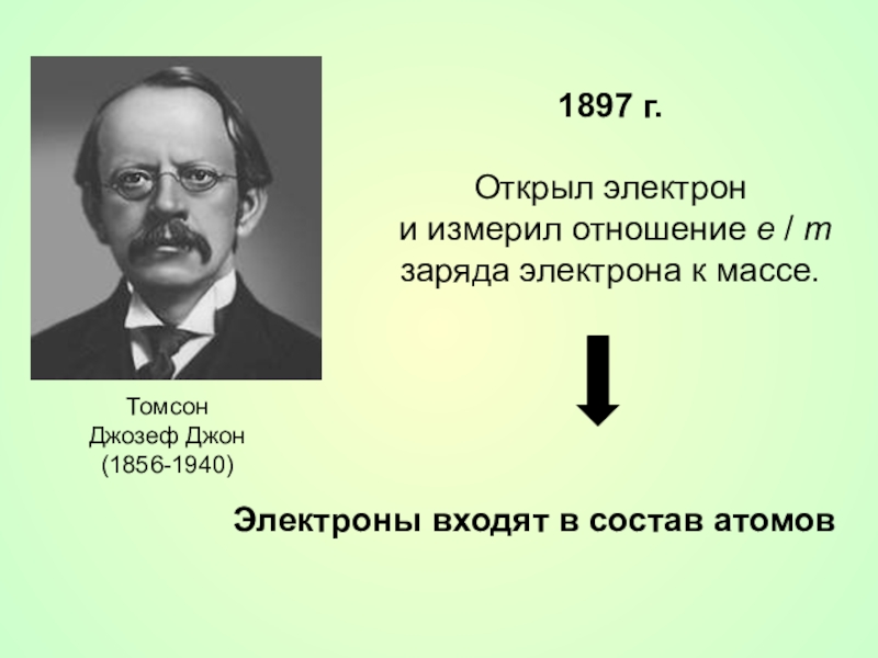 После открытия электрона. Дж Томсон открыл электрон. 1897 Томсон открыл.