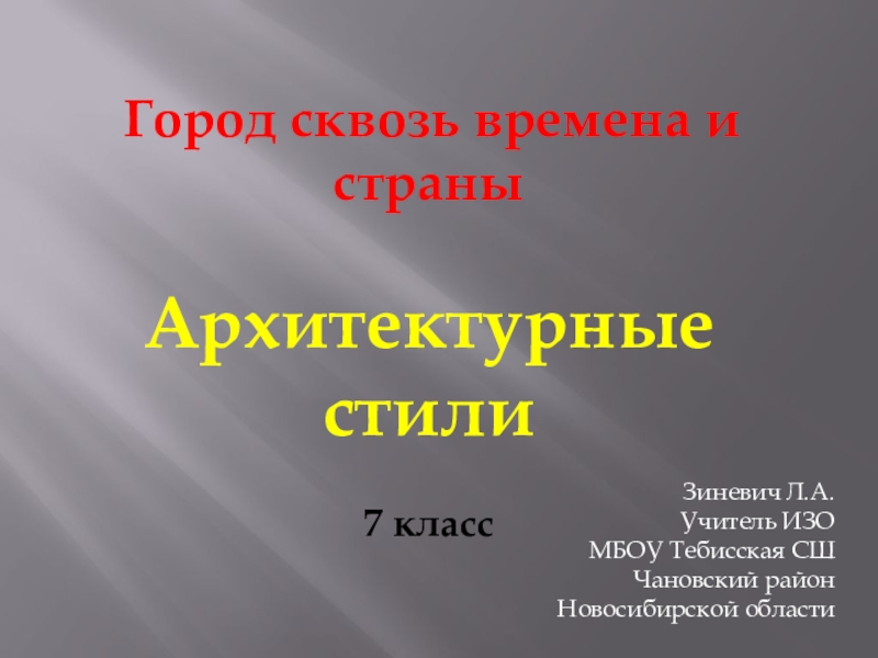 Город сквозь времена и страны изо 7 класс презентация