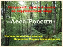 Презентация по окружающему миру на тему Леса России, 4 класс.