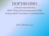 Портфолио  Учитель математики