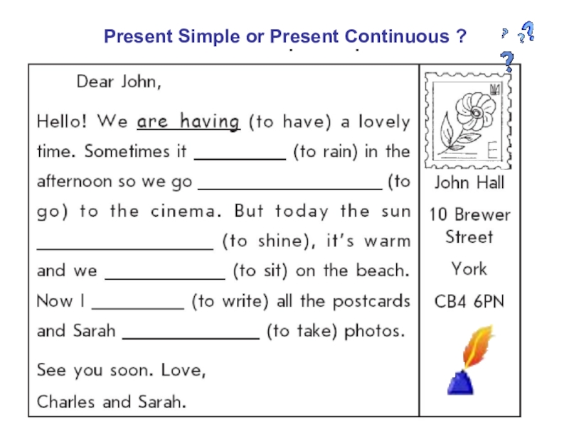 Present simple and present continuous worksheet