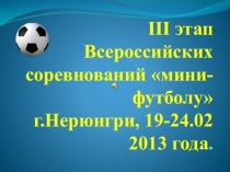 III этап Всероссийских соревнований мини-футболу г.Нерюнгри, 19-24.02 2013 года