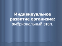 Презентация по биологии Индивидуальное развитие: эмбриональный период