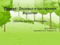 Презентация к проекту Деревья и кустарники Карелии