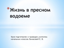 Презентация к уроку Жизнь в пресных водах