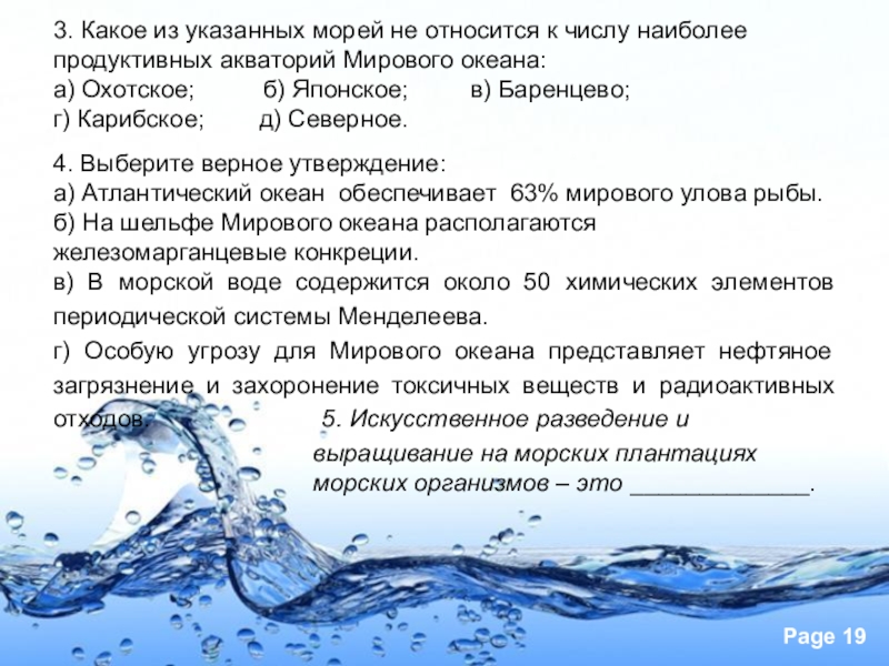 Укажите моря. Какие моря наиболее продуктивные. Самые продуктивные моря мирового океана. Воды мирового океана относят к. Самые продуктивные акватории мирового океана.