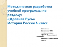 Разработка Методическая разработка программы