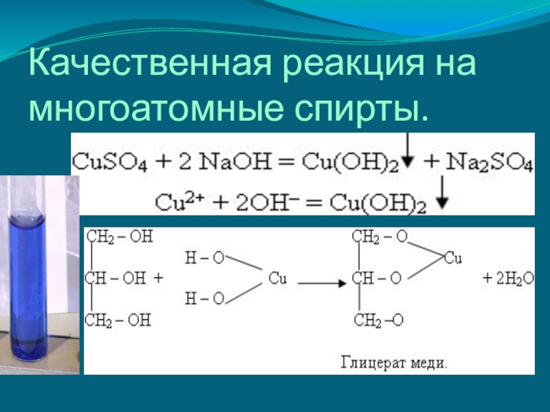 Реакция спиртов с гидроксидом меди 2. Качественные реакции многоатомных спиртов 10 класс.