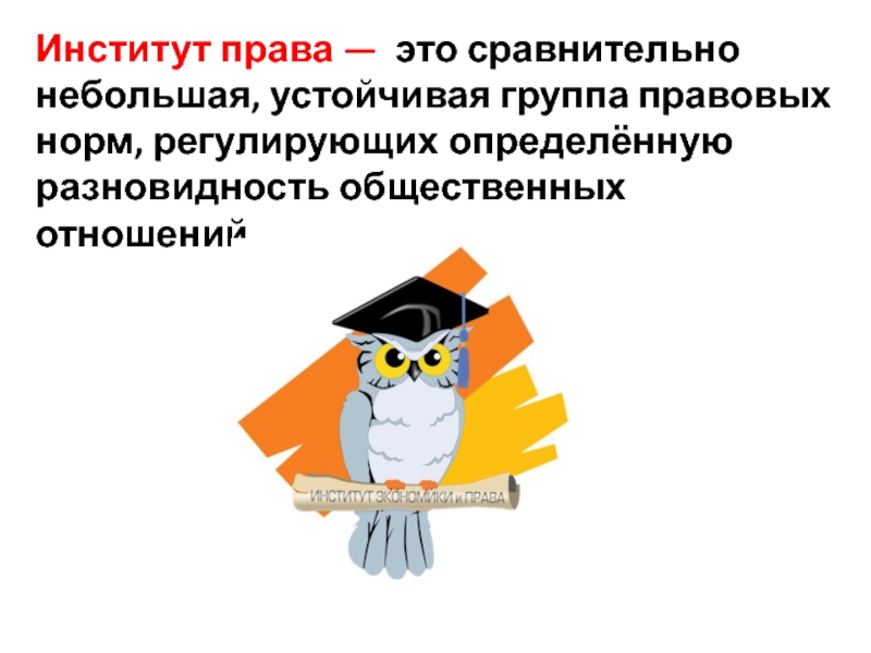 Мало стабильную. Сравнительно небольшая устойчивая группа правовых норм. Институт право.