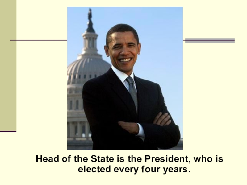 Head of the State is the President, who is elected every four years.