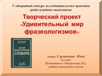 Презентация к проекту Удивительный мир фразеологизмов