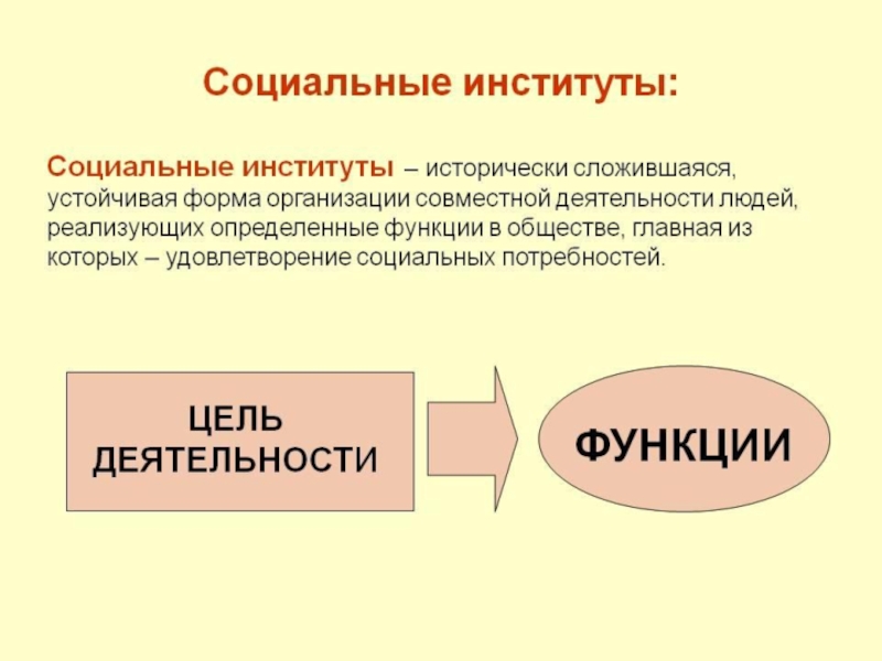 Презентация на тему социальные институты