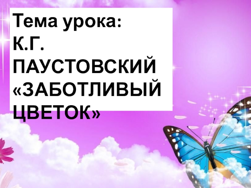 К г паустовский заботливый цветок конспект урока 6 класс презентация