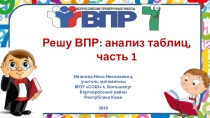 Тренажёр Решу ВПР: анализ таблиц, часть 1