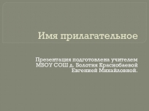 Имя прилагательное