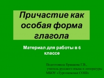 Презентация Причастие как часть речи