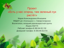 Проект Есть у нас огород, там зеленый лук растет