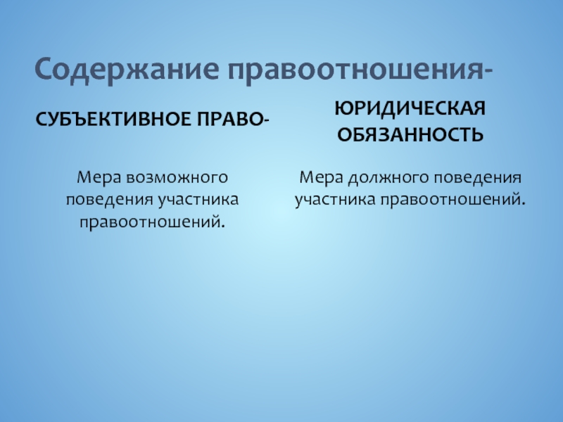 Правоотношения и правоотношения презентация 10 класс