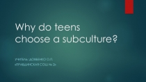 Презентация по английскому языку на тему Why do teens choose a subculture?