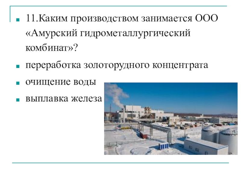 Чем занимается ооо. ООО «Амурский гидрометаллургический комбинат». ООО АГМК переработка. Производством каких товаров известна Амурская область. Производством каких товаров известен Благовещенск.