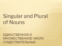 Презентация по английскому языку по теме Единственное и множественное число существительных