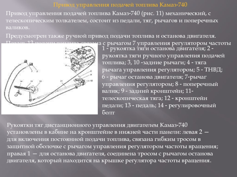 Педаль управления подачей топлива камаз