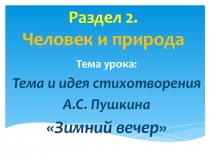 Презентация по русской литературе на тему стихотворения А.С. Пушкина Зимний вечер (6 класс)