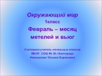 Презентация по окружающему миру Февраль-месяц метелей и вьюг(1класс)