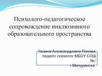 Презентация Психолого-педагогическое сопровождение инклюзивного образовательного пространства