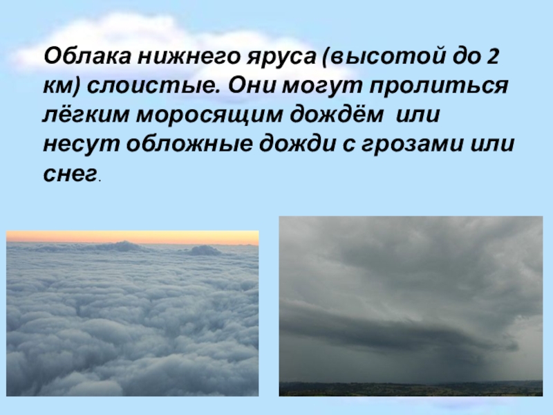 Какие облака приносят дождь фото