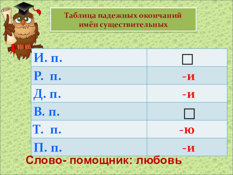 Падежные окончания имен существительных 3 склонения 3 класс презентация