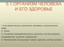 Презентация для подготовки ОГЭ по биологии на тему Обзор организма. Ткани человеческого организма