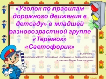 Уголок по ПДД в детском саду в младшей группе Теремок